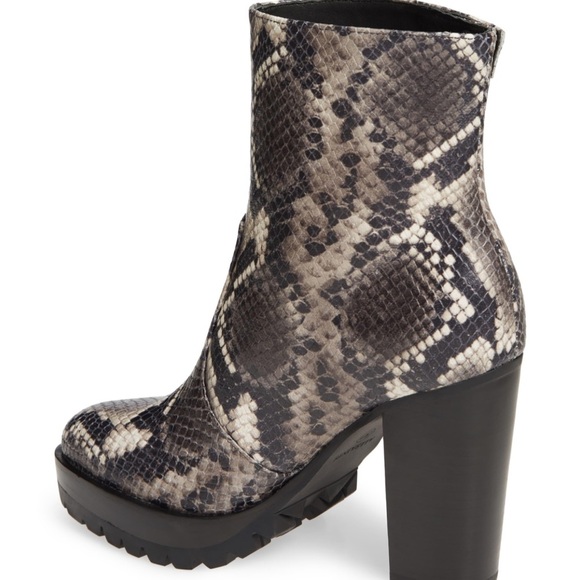 Embossed Lug Sole Platform Boot Size 